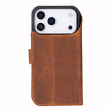 iPhone 17 Pro Uitneembare leren Wallet Case - RFID, MagSafe & Kaarthouder