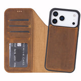 iPhone 17 Pro Uitneembare leren Wallet Case - RFID, MagSafe & Kaarthouder