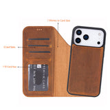 iPhone 17 Pro Uitneembare leren Wallet Case - RFID, MagSafe & Kaarthouder