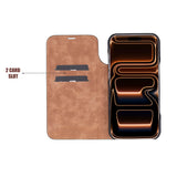 iPhone 17 Pro Max Sonat Leather Folio Case Handgemaakt Echt Leren Hoesje met Kaarthouder