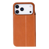 Sonat Leather iPhone 17 Pro Folio Case - Handgemaakt Echt Leren Hoesje met Kaarthouder