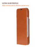 Sonat Leather iPhone 17 Pro Folio Case - Handgemaakt Echt Leren Hoesje met Kaarthouder
