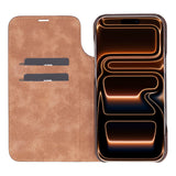 Sonat Leather iPhone 17 Pro Folio Case - Handgemaakt Echt Leren Hoesje met Kaarthouder
