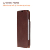 Sonat Leather iPhone 17 Pro Folio Case - Handgemaakt Echt Leren Hoesje met Kaarthouder