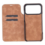 Sonat Leather iPhone 17 Pro Folio Case - Handgemaakt Echt Leren Hoesje met Kaarthouder