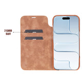 iPhone 17 Air leren Sonat Folio Case Handgemaakt Echt Leren Hoesje met Kaarthouder