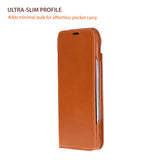 iPhone 17 Air leren Sonat Folio Case Handgemaakt Echt Leren Hoesje met Kaarthouder