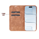 Sonat Leather iPhone 17 Folio Case – Luxe Echt Leren Bookcase met Kaarthouder