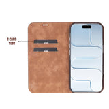 Sonat Leather iPhone 17 Folio Case – Luxe Echt Leren Bookcase met Kaarthouder
