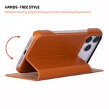 Sonat Leather iPhone 17 Pro Folio Case - Handgemaakt Echt Leren Hoesje met Kaarthouder