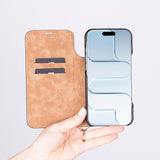 Sonat Leather iPhone 17 Folio Case – Luxe Echt Leren Bookcase met Kaarthouder