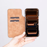 iPhone 17 Pro Max Sonat Leather Folio Case Handgemaakt Echt Leren Hoesje met Kaarthouder