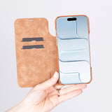 Sonat Leather iPhone 17 Folio Case – Luxe Echt Leren Bookcase met Kaarthouder
