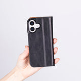 Sonat Leather iPhone 17 Folio Case – Luxe Echt Leren Bookcase met Kaarthouder