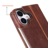 Sonat Leather iPhone 17 Folio Case – Luxe Echt Leren Bookcase met Kaarthouder