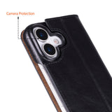 Sonat Leather iPhone 17 Folio Case – Luxe Echt Leren Bookcase met Kaarthouder