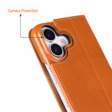 Sonat Leather iPhone 17 Folio Case – Luxe Echt Leren Bookcase met Kaarthouder