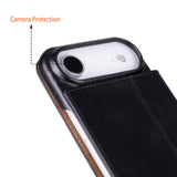 iPhone 17 Air leren Sonat Folio Case Handgemaakt Echt Leren Hoesje met Kaarthouder