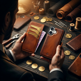 Pulledro iPhone 13 Uitneembare Lederen BookCase van Echt Leer - MagSafe - Burned Cognac