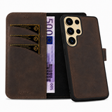 Samsung Galaxy S26 Ultra Uitneembare Lederen BookCase van Echt Leer - MagSafe - RFID - Antic Coffee | Pulledro