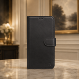 iPhone 17 Pro leren Solid Bookcase - Rustic Black