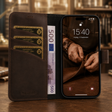 Samsung Galaxy S26 Ultra Uitneembare Lederen BookCase van Echt Leer - MagSafe - RFID - Antic Coffee | Pulledro