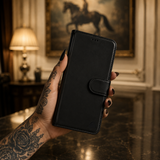 iPhone 17 Pro leren Solid Bookcase - Rustic Black