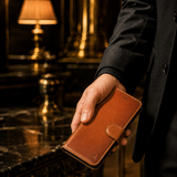 Pulledro iPhone 13 Uitneembare Lederen BookCase van Echt Leer - MagSafe - Burned Cognac