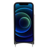 iPhone 12 Mini Leren Wallet Saff Case met Schouderband - Kaarthouder & Suède Voering