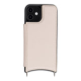 iPhone 12 Mini Leren Wallet Saff Case met Schouderband - Kaarthouder & Suède Voering
