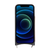 iPhone 12 Mini Leren Wallet Saff Case met Schouderband - Kaarthouder & Suède Voering