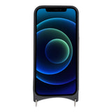 iPhone 12 Mini Leren Wallet Saff Case met Schouderband - Kaarthouder & Suède Voering