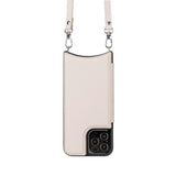 iPhone 12 Mini Leren Wallet Saff Case met Schouderband - Kaarthouder & Suède Voering
