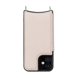 iPhone 12 Mini Leren Wallet Saff Case met Schouderband - Kaarthouder & Suède Voering