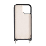 iPhone 12 Mini Leren Wallet Saff Case met Schouderband - Kaarthouder & Suède Voering