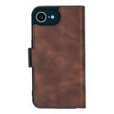 Bouletta iPhone 16e Bookcase hoesje luxe leren bescherming - Antic Coffee