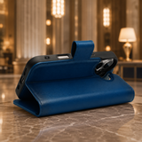 iPhone 17 Uitneembaar leren Bookcase - Midnight Blue