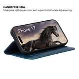 iPhone 17 Uitneembaar leren Bookcase - Midnight Blue