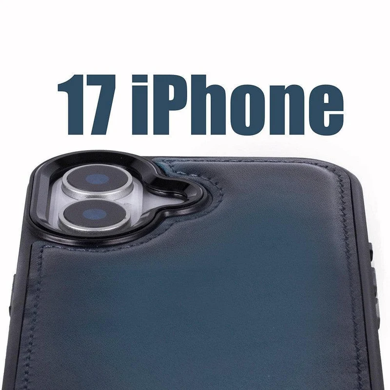 iPhone 17 Uitneembaar leren Bookcase - Midnight Blue