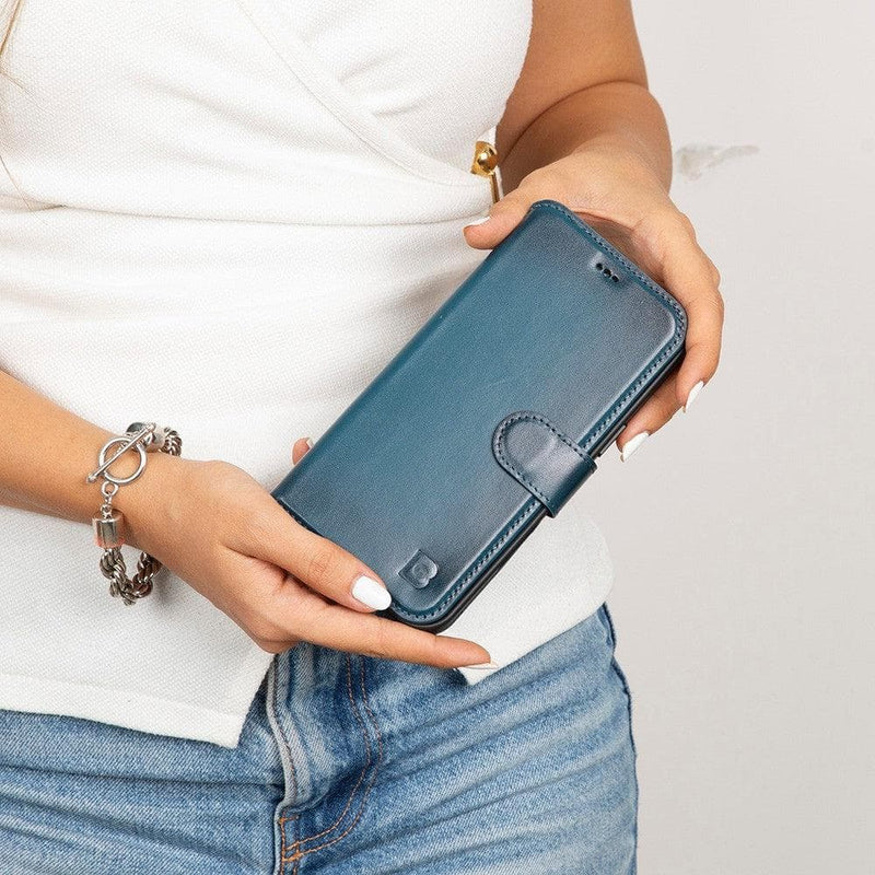 iPhone 17 Pro Max Uitneembaar leren Bookcase - Midnight Blue