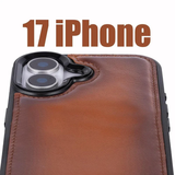 iPhone 17 Uitneembaar leren Bookcase - Burned Cognac