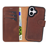 iPhone 17 Uitneembaar leren Bookcase - Antic Coffee