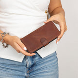 iPhone 17 Uitneembaar leren Bookcase - Antic Coffee