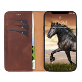 iPhone Air Uitneembaar leren Bookcase - Antic Coffee