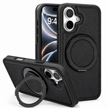Perfeqt iPhone 17 BackCover met Kickstand & Keyring houder - Timeless Black