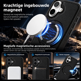 Perfeqt iPhone 17 BackCover met Kickstand & Keyring houder - Timeless Black