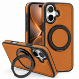 Perfeqt iPhone 17 BackCover met Kickstand & Keyring houder - Rich Brown