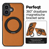 Perfeqt iPhone 17 BackCover met Kickstand & Keyring houder - Rich Brown