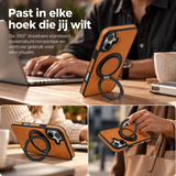 Perfeqt iPhone 17 BackCover met Kickstand & Keyring houder - Rich Brown