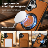 Perfeqt iPhone 17 BackCover met Kickstand & Keyring houder - Rich Brown